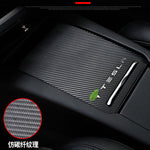 FOAL Burning 1pcs Carbon Fiber Center Console Box Sticker Armrest Cover for Tesla Model S Model X Car styling Decal anti-Scratch