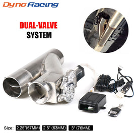 2.25'' 2.5" 3" Electric Exhaust Cutout Kit Y pipe Exhaust Control Valve With Dual Valve System Switch Remote Control Kit