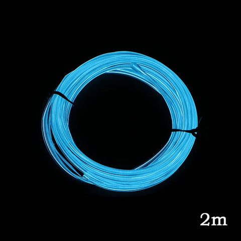 FORAUTO 1m/2m/3m/5m Car LED Strips Auto Decoration Atmosphere Lamp 12V Flexible Neon EL Wire Rope Indoor Interior LED Car Light