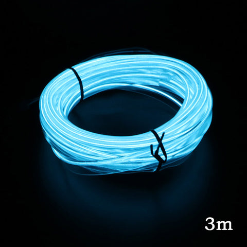 FORAUTO 1m/2m/3m/5m Car LED Strips Auto Decoration Atmosphere Lamp 12V Flexible Neon EL Wire Rope Indoor Interior LED Car Light