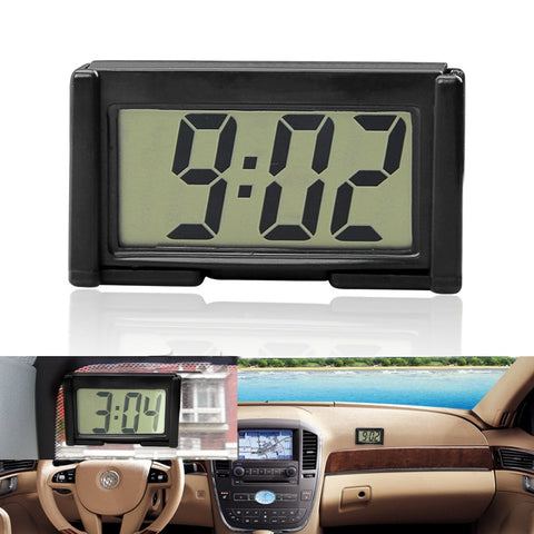 Mini Digital Car Electronic Clock Electronic Watch LCD Display Digital With Self-Adhesive Bracket