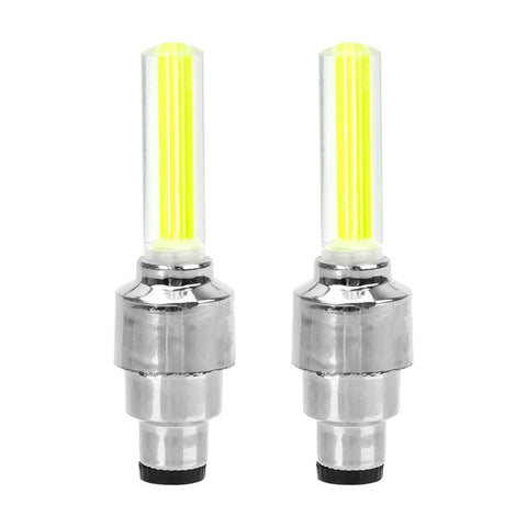 FORAUTO 2PCS Car Wheel LED Light Motocycle Bike Light Tire Valve Cap Decorative Lantern Tire Valve Cap Flash Spoke Neon Lamp