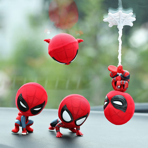 Spiderman Model Schudden Hoofd Speelgoed Hars Ornament Magneet Auto Interieur Dashboard Decoratie Pop Accessoires Gift Trim