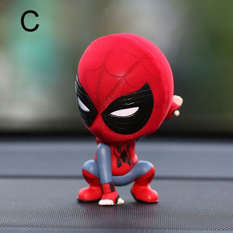 Spiderman Model Schudden Hoofd Speelgoed Hars Ornament Magneet Auto Interieur Dashboard Decoratie Pop Accessoires Gift Trim