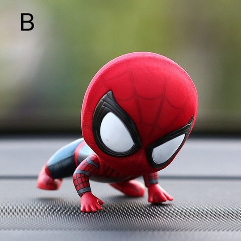 Spiderman Model Schudden Hoofd Speelgoed Hars Ornament Magneet Auto Interieur Dashboard Decoratie Pop Accessoires Gift Trim