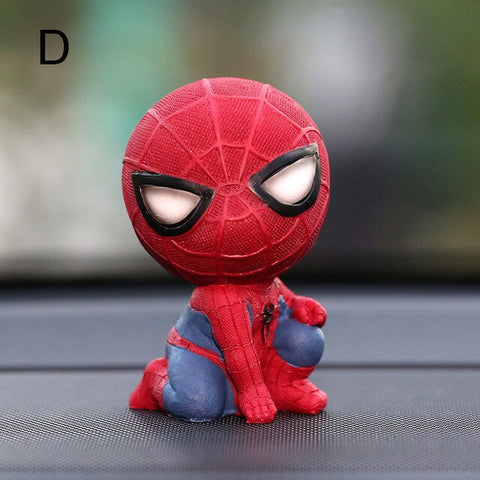 Spiderman Model Schudden Hoofd Speelgoed Hars Ornament Magneet Auto Interieur Dashboard Decoratie Pop Accessoires Gift Trim