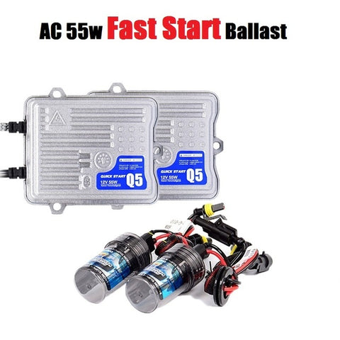 RACBOX 55W Quick Start HID Xenon Conversion Headlight Kit 12V H1 H3 H4 H7 H8 H9 H11 9005 HB3 9006 HB4 4300K 6000K 8000K 12000K