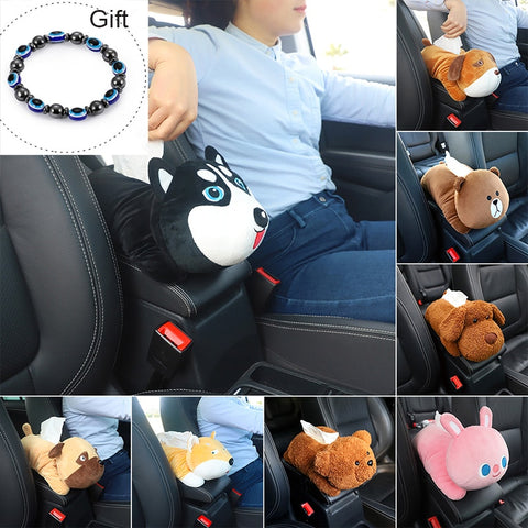 New High Quality Universal Car Armrest Box Tissue Box Creative Cartoon Cute Tissue Box Car Interior Products Car Accessories