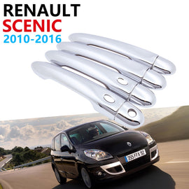 Door Handle Car Accessories for Renault Grand Scenic III XMOD 2010~2016 Luxuriou Chrome Exterior Handle Cover Trim Set Stickers