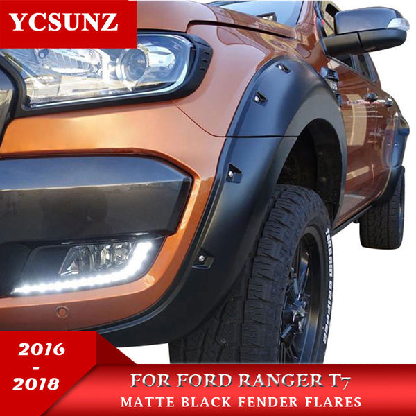 9 Inch With Nut Wheel Arch Fender Flare For Ford Ranger Wildtrak T7 2016 2017 2018 Double Cabin