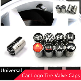 Car Tire Valve Stem caps 4pcs/pack Car LOGO valve caps Car Wheel Tires Valves Tyre Stem Air Caps Airtight Cover accessoires