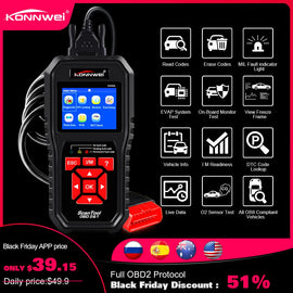 KONNWEI KW850 OBD2 Auto Diagnostic Scanner Universal OBD Car Diagnostic Tool ODB2 Check Engine Automotive Car Code Reader Black