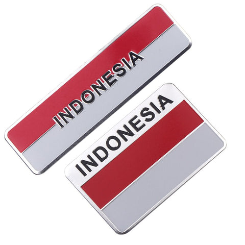 Car styling 3D metal Aluminum Alloy INDONESIA National Flag Car Stickers Automobiles Motorcycles Exterior Decorating Accessories