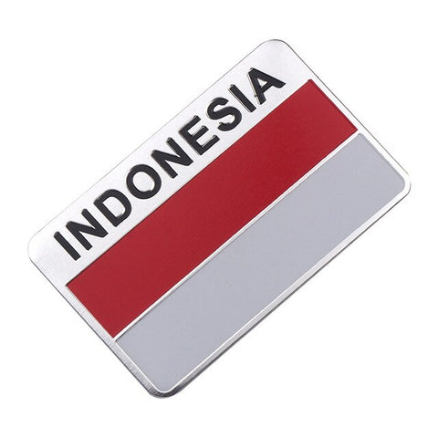 Car styling 3D metal Aluminum Alloy INDONESIA National Flag Car Stickers Automobiles Motorcycles Exterior Decorating Accessories