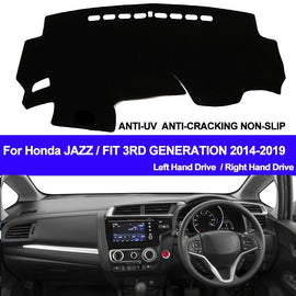 Car Auto Dashboard Cover 2 Layers Dashmat Pad Carpet Dash Mat For Honda Jazz Fit 3rd Gen 2014 2015 2016 2017 2018 2019 LHD RHD