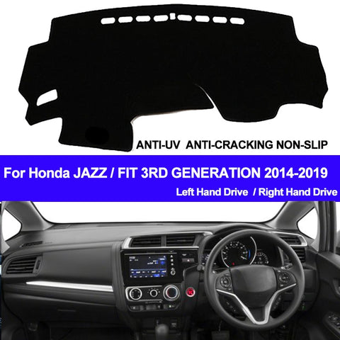 Car Auto Dashboard Cover 2 Layers Dashmat Pad Carpet Dash Mat For Honda Jazz Fit 3rd Gen 2014 2015 2016 2017 2018 2019 LHD RHD