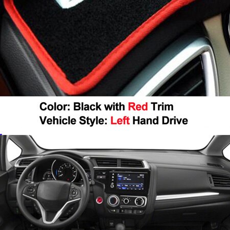 Car Auto Dashboard Cover 2 Layers Dashmat Pad Carpet Dash Mat For Honda Jazz Fit 3rd Gen 2014 2015 2016 2017 2018 2019 LHD RHD