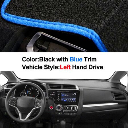 Car Auto Dashboard Cover 2 Layers Dashmat Pad Carpet Dash Mat For Honda Jazz Fit 3rd Gen 2014 2015 2016 2017 2018 2019 LHD RHD