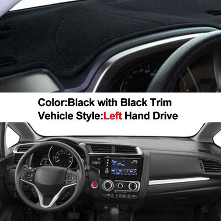 Car Auto Dashboard Cover 2 Layers Dashmat Pad Carpet Dash Mat For Honda Jazz Fit 3rd Gen 2014 2015 2016 2017 2018 2019 LHD RHD