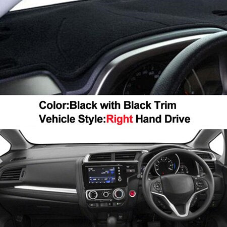 Car Auto Dashboard Cover 2 Layers Dashmat Pad Carpet Dash Mat For Honda Jazz Fit 3rd Gen 2014 2015 2016 2017 2018 2019 LHD RHD