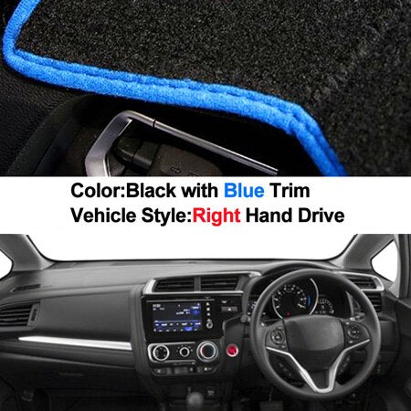 Car Auto Dashboard Cover 2 Layers Dashmat Pad Carpet Dash Mat For Honda Jazz Fit 3rd Gen 2014 2015 2016 2017 2018 2019 LHD RHD