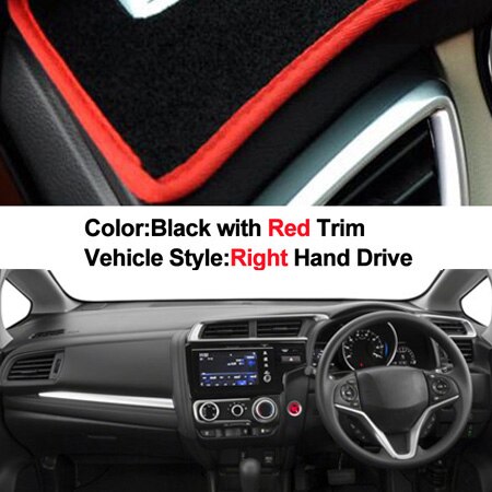 Car Auto Dashboard Cover 2 Layers Dashmat Pad Carpet Dash Mat For Honda Jazz Fit 3rd Gen 2014 2015 2016 2017 2018 2019 LHD RHD