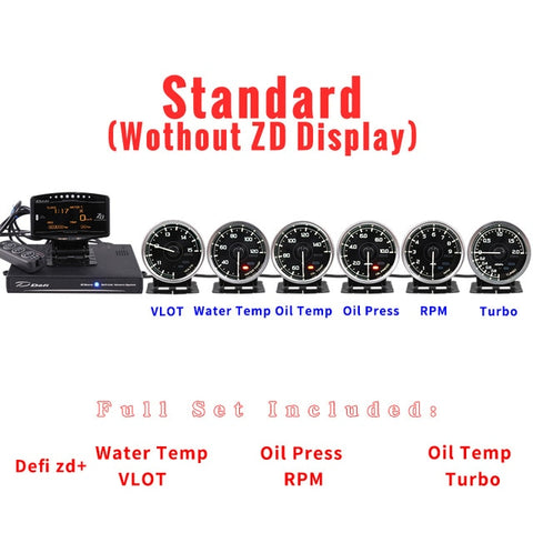 Defi Advance A1 Defi Link System Daisy Chain Auto Gauge ZD+6 gauges Volt Water Temp Oil Temp Oil Press Tachometer RPM Turbo