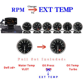 Defi Advance A1 Defi Link System Daisy Chain Auto Gauge ZD+6 gauges Volt Water Temp Oil Temp Oil Press Tachometer RPM Turbo