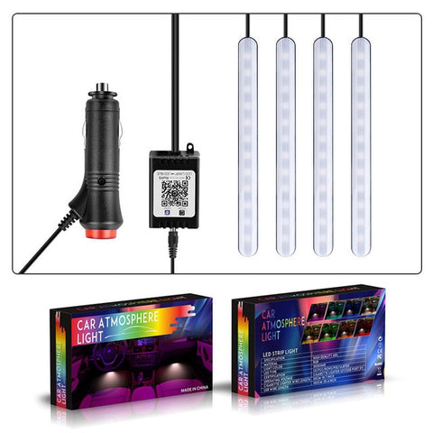2019 Car Atmosphere Light Foot Light USB/Cigarette Lighter Remote Control Interior Decorative Ambient LED Lamp Strip Accessories