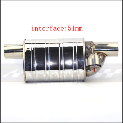 Car Valve Exhaust Pipe Vacuum Pump Variable Mufflers Stainless Steel Universal 51mm 63mm 76mm Embossing Remote Control Muffler