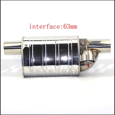 Car Valve Exhaust Pipe Vacuum Pump Variable Mufflers Stainless Steel Universal 51mm 63mm 76mm Embossing Remote Control Muffler