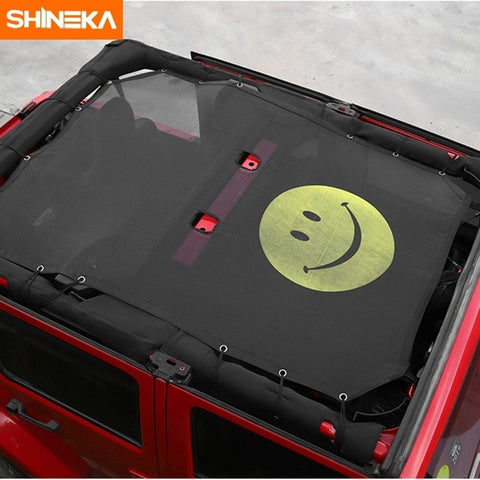 SHINEKA Top Sunshade Mesh Car Cover Roof UV Proof Protection Net for Jeep Wrangler JK 2 Door and 4 Door Car Accessories Styling