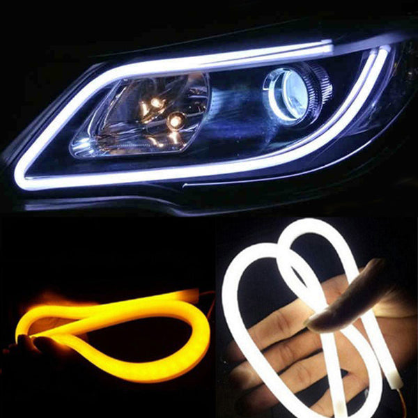 2 pcs 30cm 45cm 60cm vehicle DRL Flexible Tube Strip led car Daytime Running Lights Turn Signal Angel Eyes Car Styling