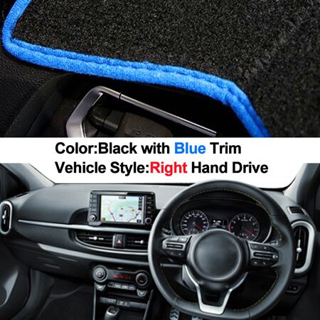 Car Dashboard Cover For Kia Picanto X-line / Morning 2018 Dash Board Dash Mat Pad Carpet Cover Auto Pad Rug Sun Shade Dashmat