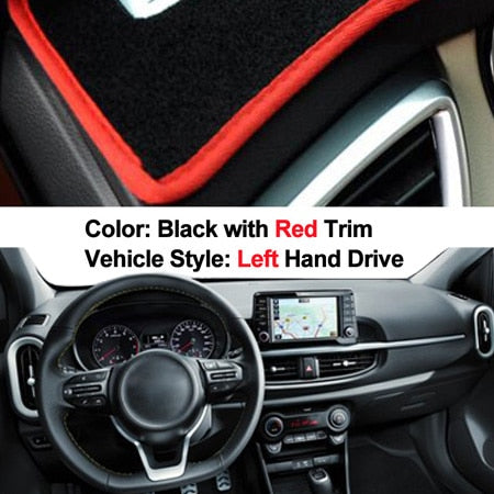 Car Dashboard Cover For Kia Picanto X-line / Morning 2018 Dash Board Dash Mat Pad Carpet Cover Auto Pad Rug Sun Shade Dashmat