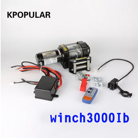 winch car tuning electric winch  2000/3000/4000 lb12v 12m Wire rope ATV winches for Beach buggy boat hoist self-help Rescue