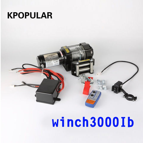 winch car tuning electric winch  2000/3000/4000 lb12v 12m Wire rope ATV winches for Beach buggy boat hoist self-help Rescue